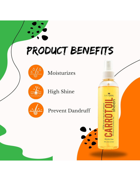 Spray Brillo Aceite Zanahoria Black Queen 227 g - Cabello 4C Spray Brillo Aceite Zanahoria Black Queen 227 g - Cabello 4C