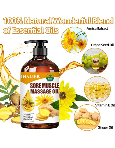 Aceite de Masaje Relajante Inalier 272g - Árnica y Jengibre