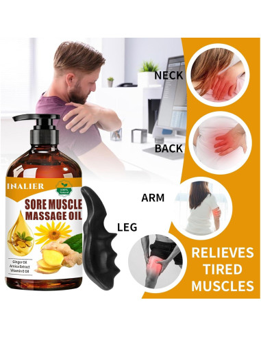 Aceite de Masaje Relajante Inalier 272g - Árnica y Jengibre