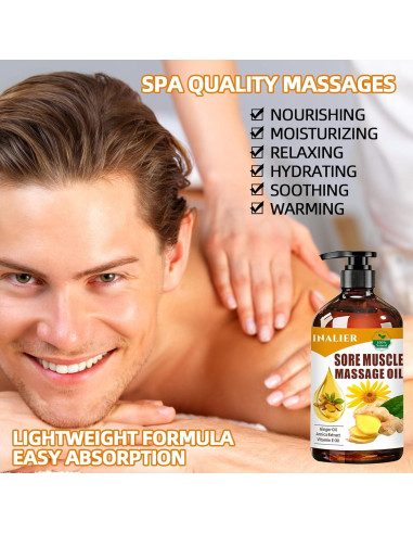 Aceite de Masaje Relajante Inalier 272g - Árnica y Jengibre