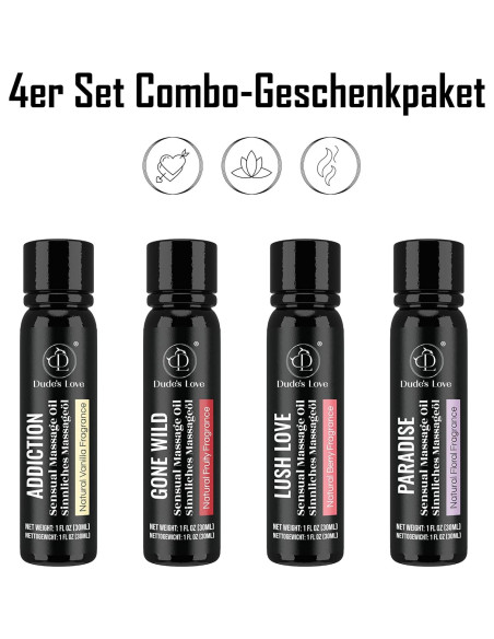 Aceite de Masaje Corporal Orgánico Steel City - 4 x 30 ml Aceite de Masaje Corporal Orgánico Steel City - 4 x 30 ml