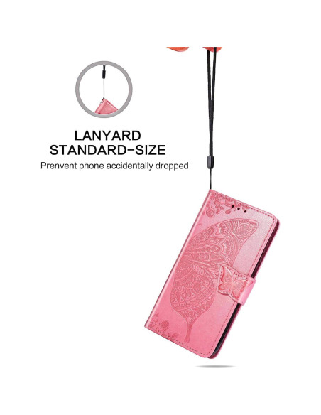 Funda billetera DAMONDY para Cricket Icon 6 - Rosa, cuero PU Funda billetera DAMONDY para Cricket Icon 6 - Rosa, cuero PU