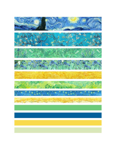 Juego de Washi Tape DAPUTOU 12 Rollos Noche Estrellada 3m