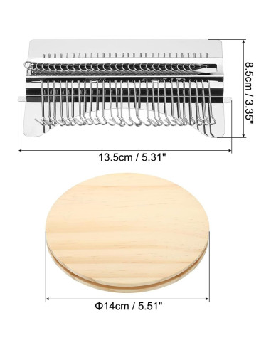 Kit de Máquinas de Tejer Mini PATIKIL 28 Ganchos Metal Plata
