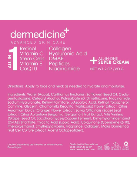 Crema Anti-Envejecimiento Dermedicine 59ml con Retinol y Vitamina C Crema Anti-Envejecimiento Dermedicine 59ml con Retinol y Vitamina C