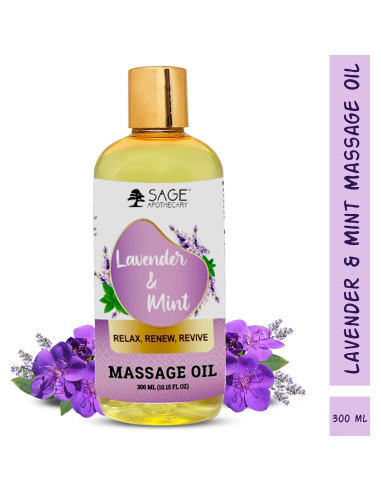 Aceite de Masaje Corporal Sage Apothecary 300 ml - Lavanda y Menta