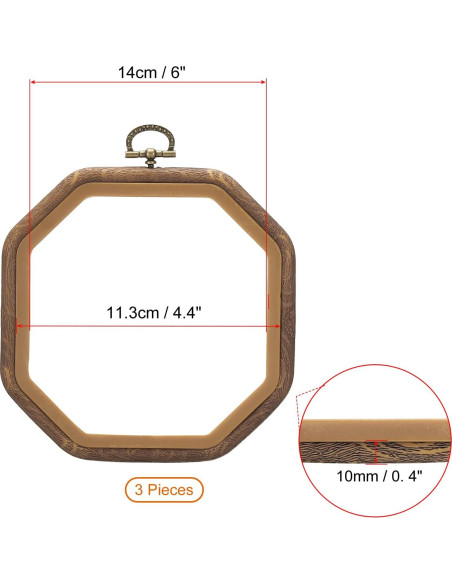 Aros de Bordado PATIKIL 15.24cm Imitación Madera 3 Piezas Aros de Bordado PATIKIL 15.24cm Imitación Madera 3 Piezas