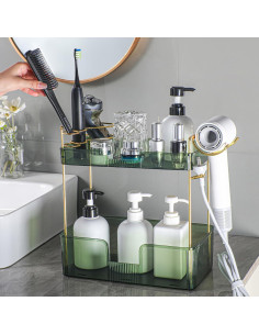 Organizador de Encimera de Baño Shuang Qing 2 Niveles Verde 2