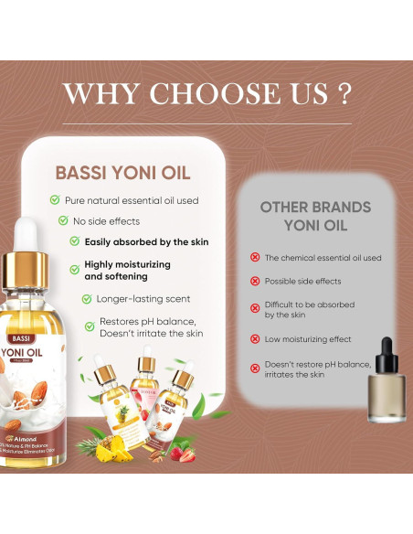 Aceite Yoni Orgánico BASSI 3PCS 29.57ml Hidratante Femenino Aceite Yoni Orgánico BASSI 3PCS 29.57ml Hidratante Femenino