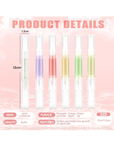Set de 6 Bolígrafos de Aceite para Cutículas Meschett