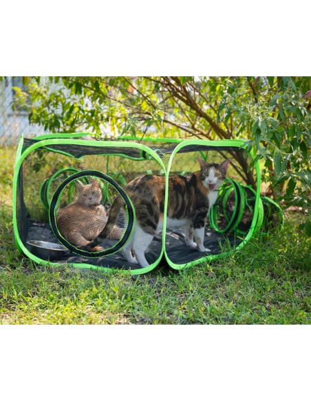 Cercado para Animales Pequeños Heyhome 120x45cm con Túnel Cercado para Animales Pequeños Heyhome 120x45cm con Túnel