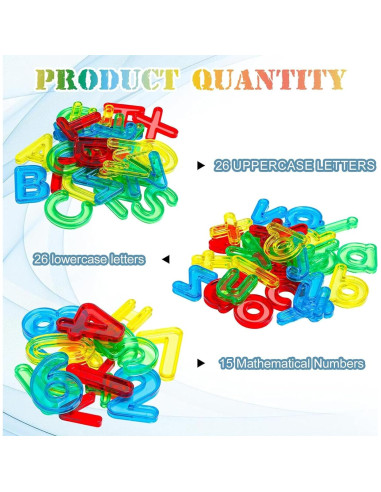 Juego de Letras y Números Transparentes Bbiamsleep 67 Pcs
