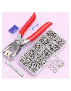 100 Botones de Metal Abruga + Pinza y Herramientas de Costura