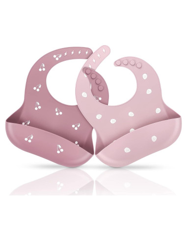 Baberos de Silicona ME.FAN Ajustables Set de 2 para Bebés