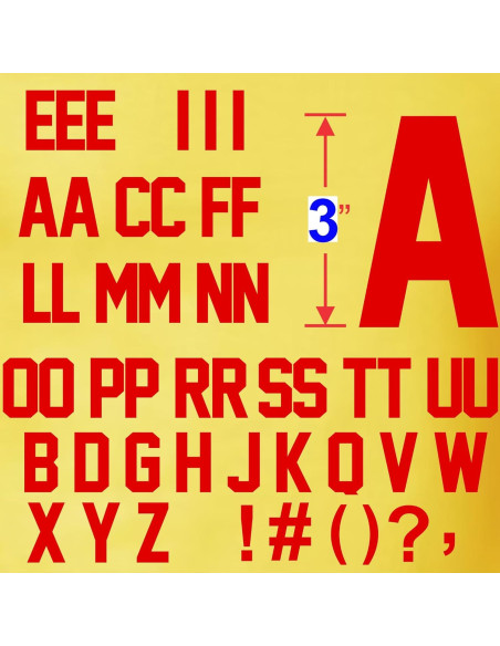 Kit Letras de Hierro Transferibles TeeWin 47 Piezas Rojo Brillante Kit Letras de Hierro Transferibles TeeWin 47 Piezas Rojo Brillante
