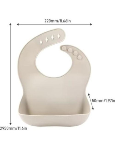 Juego de 3 Baberos de Silicona para Bebés - Ajustables y Impermeables