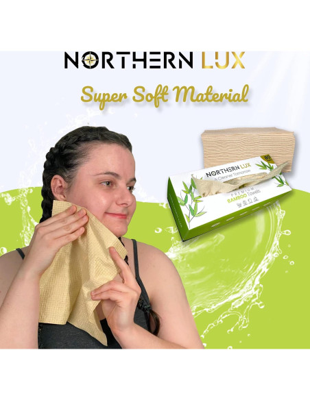Toallas Faciales Desechables de Bambú Northern Lux - 80 Hojas Toallas Faciales Desechables de Bambú Northern Lux - 80 Hojas