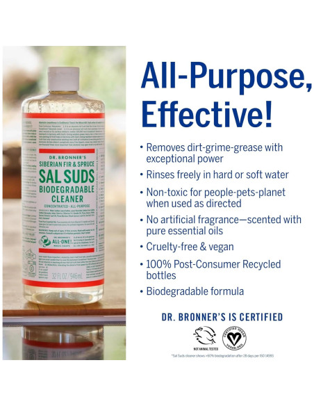 Dr. Bronner's Sal Suds Limpiador Biodegradable 1L Multiusos Dr. Bronner's Sal Suds Limpiador Biodegradable 1L Multiusos