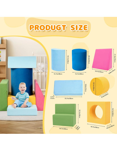 Set de Juguetes de Escalada Edbuosy 7 Piezas para Niños 1-3 Años