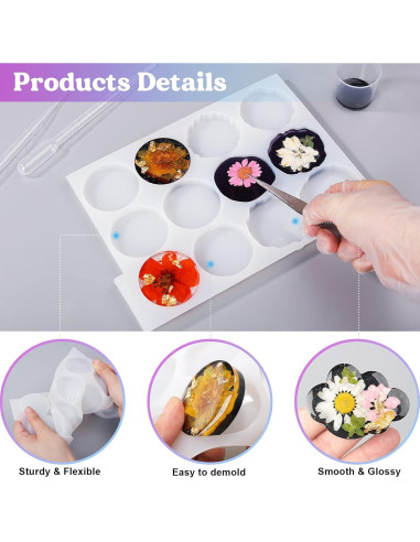 Molde de Resina LET'S RESIN 2 Piezas 24 Cavidades DIY