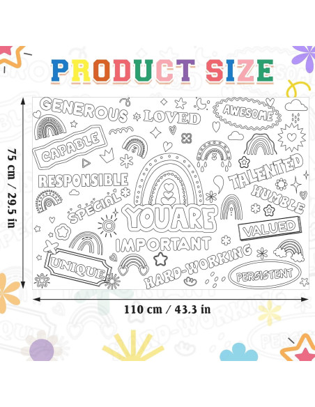 Póster Gigante para Colorear Arcoíris TagreSpike 110x75 cm Póster Gigante para Colorear Arcoíris TagreSpike 110x75 cm