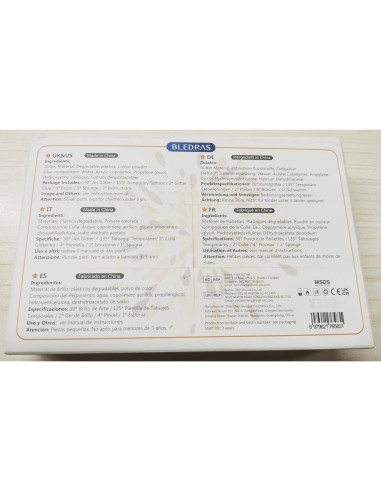 Kit de Tatuajes Temporales Brillantes Bedoira 30 Colores