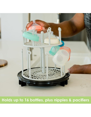 Soporte para Secar Botellas de Bebé El Primer Año Negro 2 Niveles