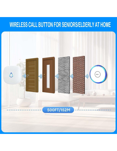 Botón de Alarma Inalámbrico Genérico para Cuidador - 2 Receptores Botón de Alarma Inalámbrico Genérico para Cuidador - 2 Receptores