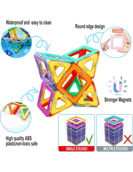 Bloques Magnéticos Educativos 40PCS - Juguetes STEM para Niños 3+ Bloques Magnéticos Educativos 40PCS - Juguetes STEM para Niños 3+