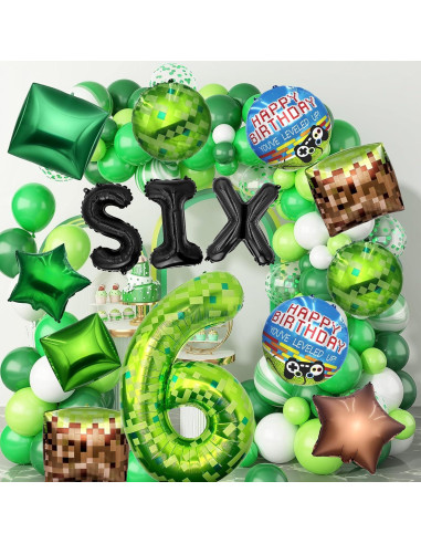 Conjunto de globos temáticos de píxeles WENTIYA - 15 piezas