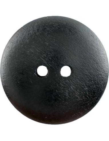 50 Botones de Madera Clásicos MTCELL 25mm Negros Convexos