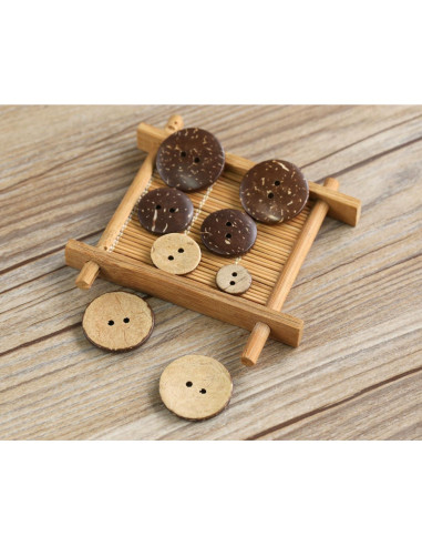266 Botones de Madera de Coco GANSSIA 10-25mm para Costura