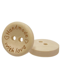Botones de Madera Supertina 15mm Paquete de 100 para DIY