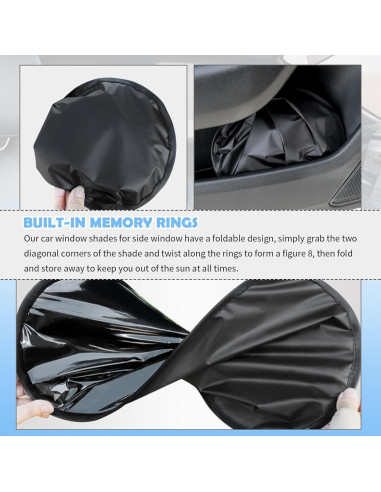 Sombrillas para Ventanas de Coche Figpade 2PCS 48x35cm