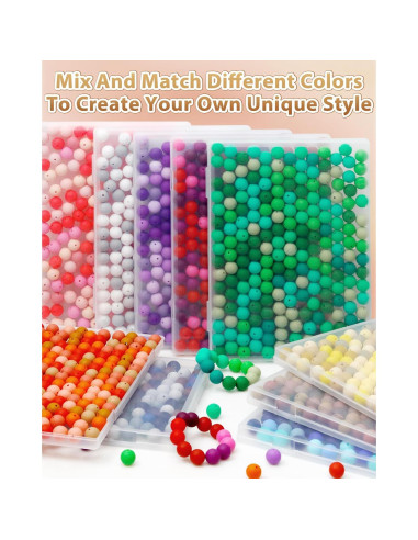 160 Perlas de Silicona 15mm FIVEIZERO para Manualidades DIY