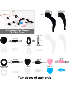 Grapas para Gafas de Silicona Suave - 14 Pares en Colores 2