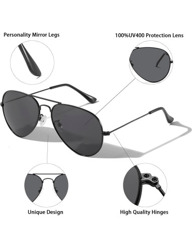 Gafas de sol aviador polarizadas AISSWZBER UV400 unisex