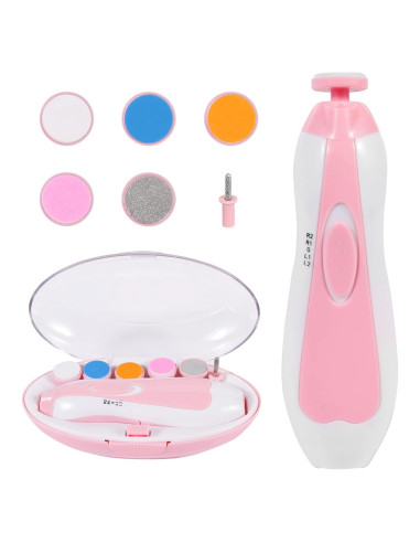 Cortador de Uñas Eléctrico SCAIKTIG Rosa con 6 Cabezas