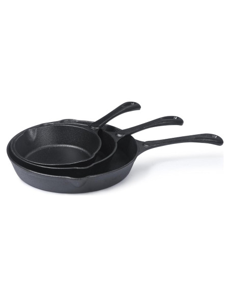 Juego de Sartenes de Hierro Fundido Commercial CHEF 3 Piezas 15-25 cm Juego de Sartenes de Hierro Fundido Commercial CHEF 3 Piezas 15-25 cm