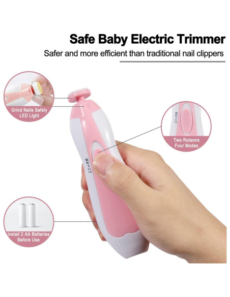 Cortador de Uñas Eléctrico SCAIKTIG Rosa con 6 Cabezas Cortador de Uñas Eléctrico SCAIKTIG Rosa con 6 Cabezas