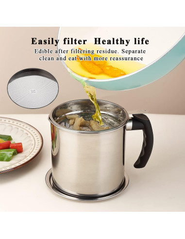 Contenedor de Grasa de Tocino Kyraton 1.4L Acero Inoxidable
