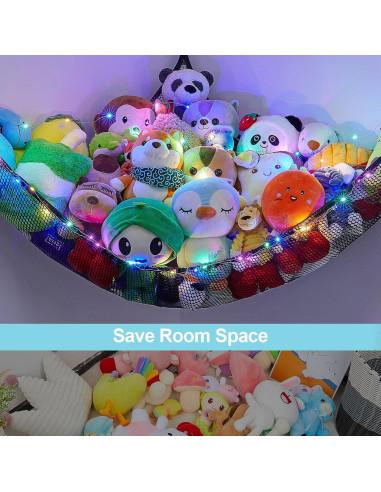 Hamaca Organizador de Juguetes Castillo de Unicornio con Luz LED