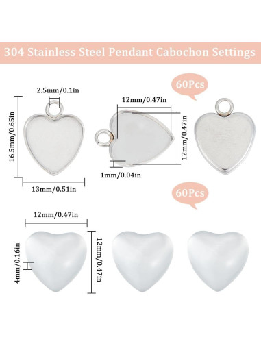 Bandejas Bezel en Blanco SUNNYCLUE 120Pcs para Joyas DIY