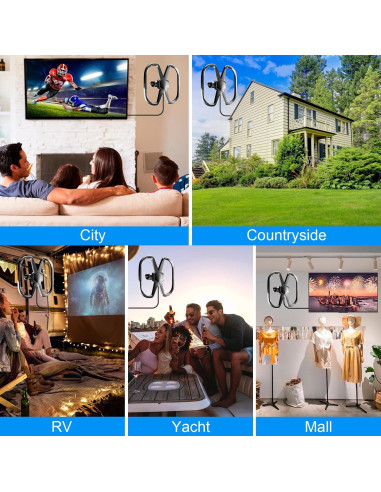 Antena de TV Exterior YinSheepq7 AN-3 - Soporta 2 TVs, 4997 km