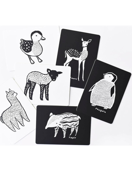 Tarjetas de Arte Wee Gallery para Bebés - Animales en Blanco y Negro Tarjetas de Arte Wee Gallery para Bebés - Animales en Blanco y Negro
