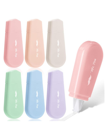 Cinta Correctora Mr. Pen 6 Pcs Pastel 0.51 cm x 500.3 cm