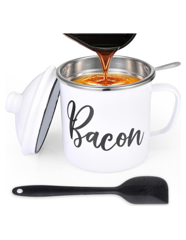 Contenedor de Grasa de Tocino Fondpen 1.36L con Colador y Espátula
