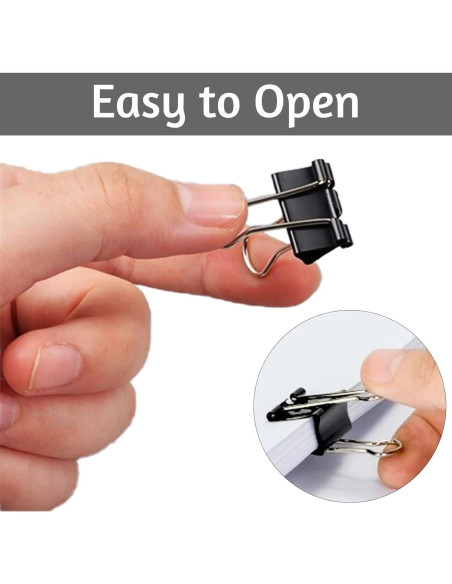 Paquete de 120 Clips de Binder Negros 1.9 cm OWLKELA Paquete de 120 Clips de Binder Negros 1.9 cm OWLKELA