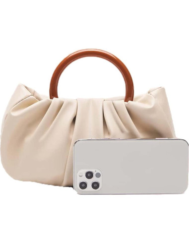 Bolso de mano pequeño plisado para mujer Verdusa - Beige