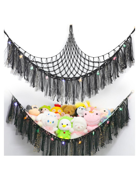 Hamaca de Peluches YELIENM 99x99 cm con Luces LED - Negro Hamaca de Peluches YELIENM 99x99 cm con Luces LED - Negro